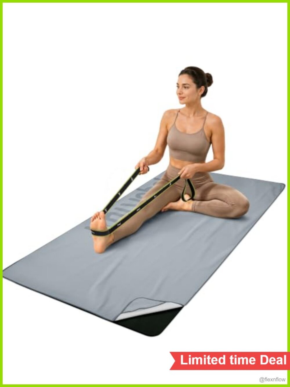 Yoga Mat and Towel Set with Strap 72 x 36 in Non Slip Pilates Microfiber